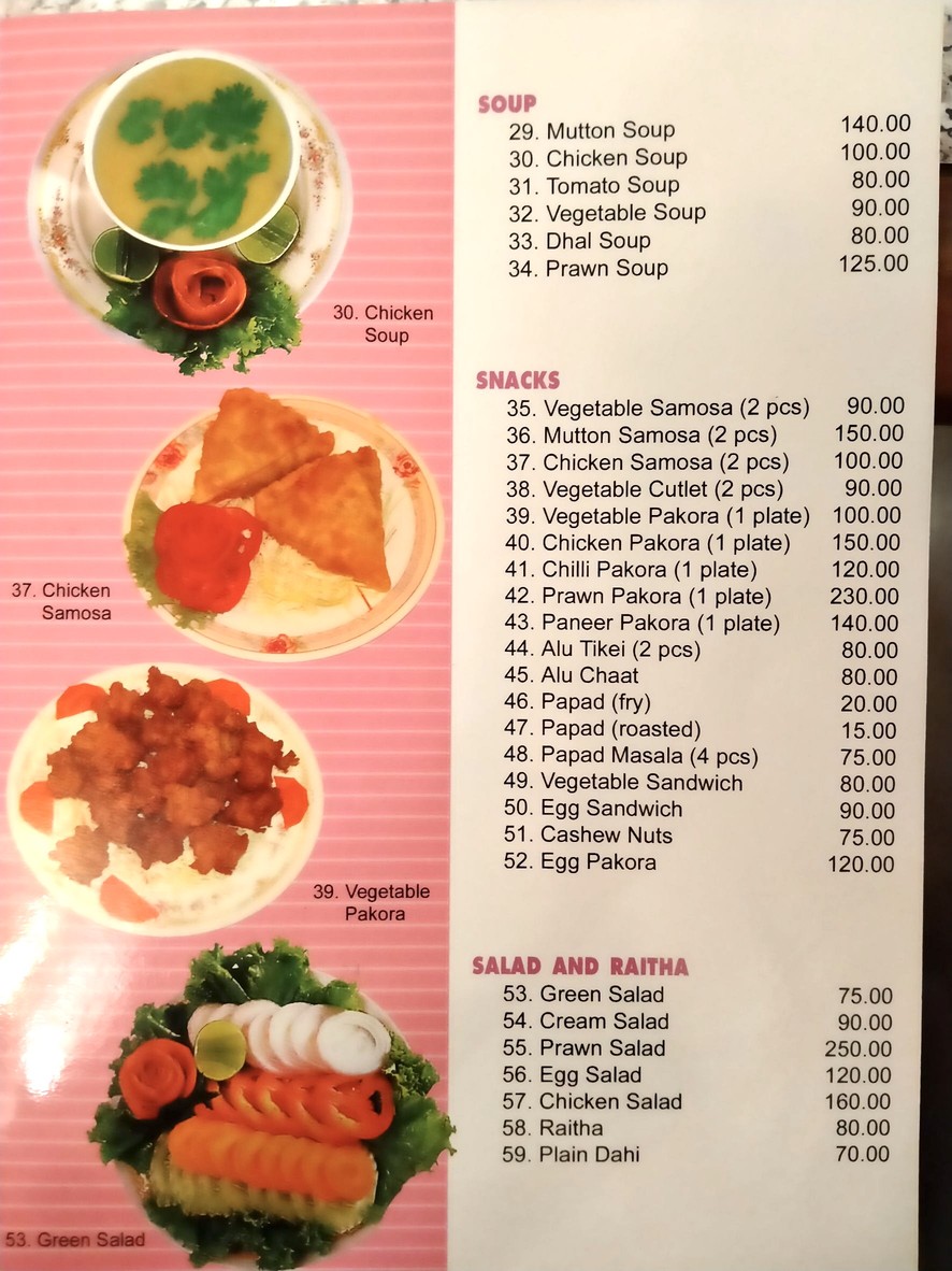 فندق ومطعم وودلاندز إن، بانكوك، تايلاند menu 2