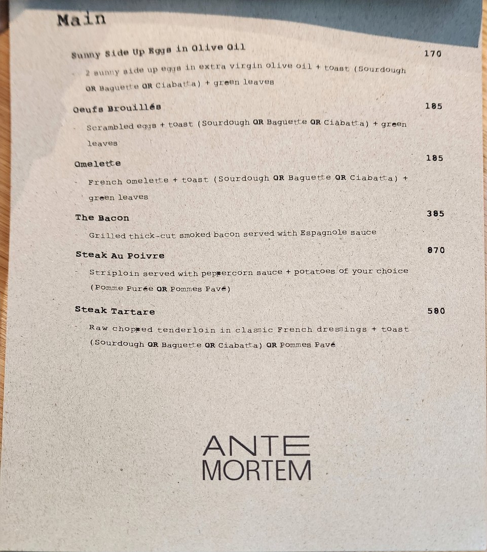 ANTEMORTEM BKK menu 2