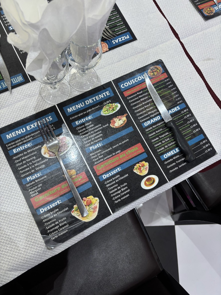 Restaurant les deux frères menu 1