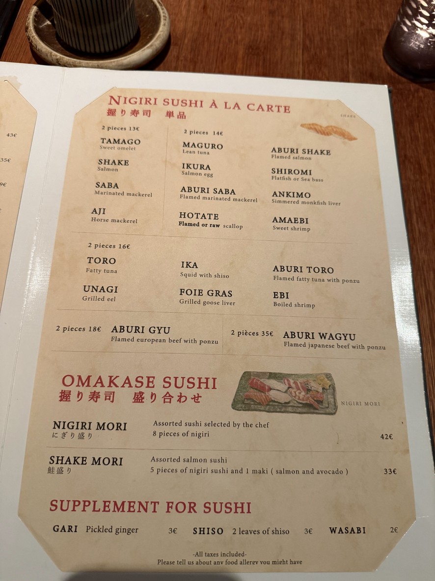 Takara menu 2