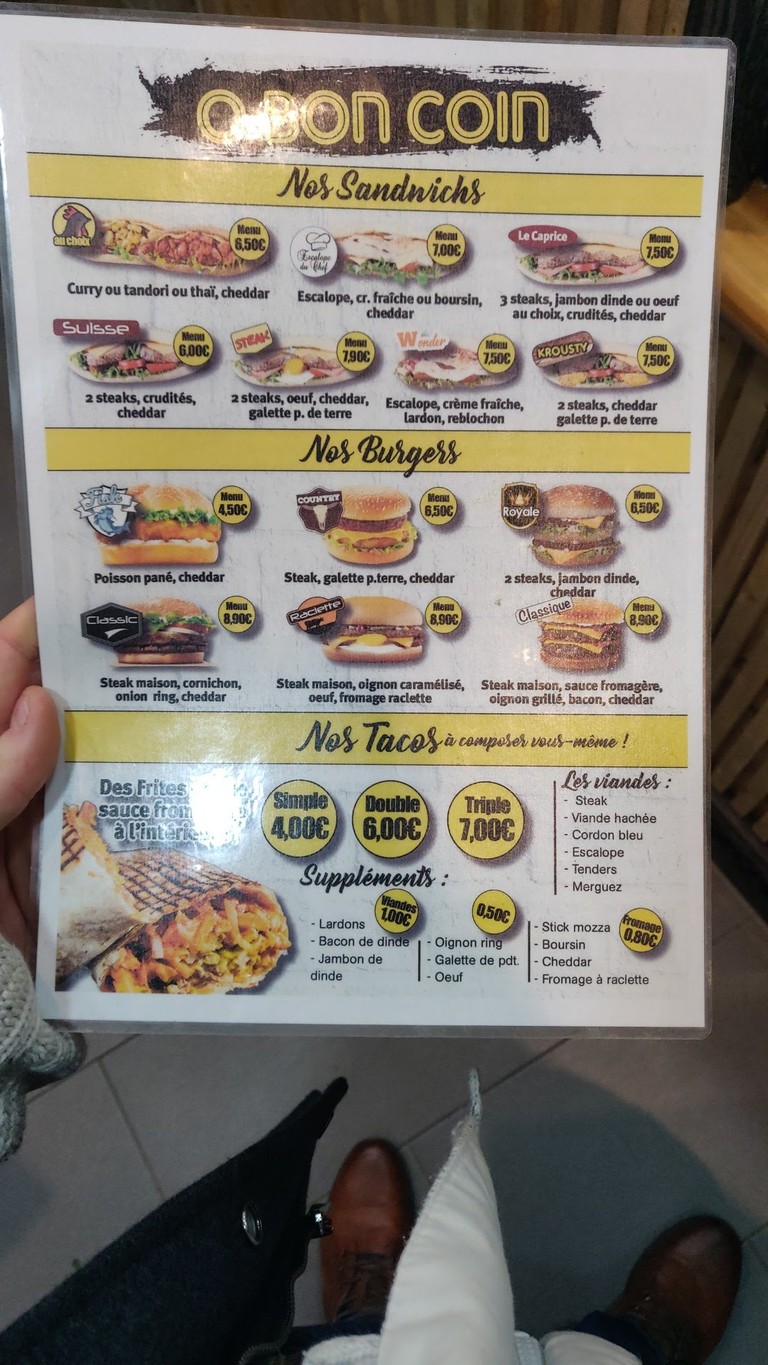 O Bon Coin menu 1