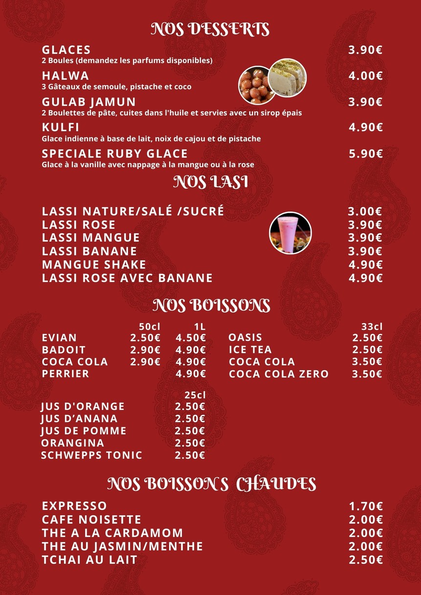 Ruby Restaurant menu 6