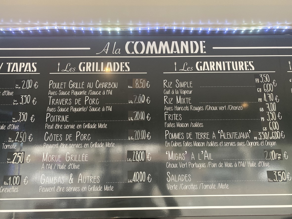 De La Braise A La Fourchette menu 4