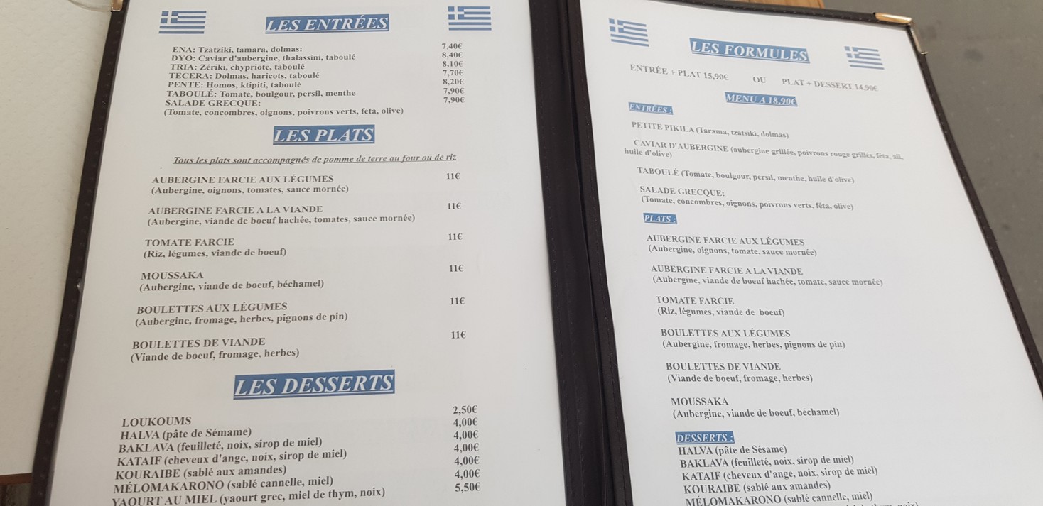 Chez Hélène menu 2