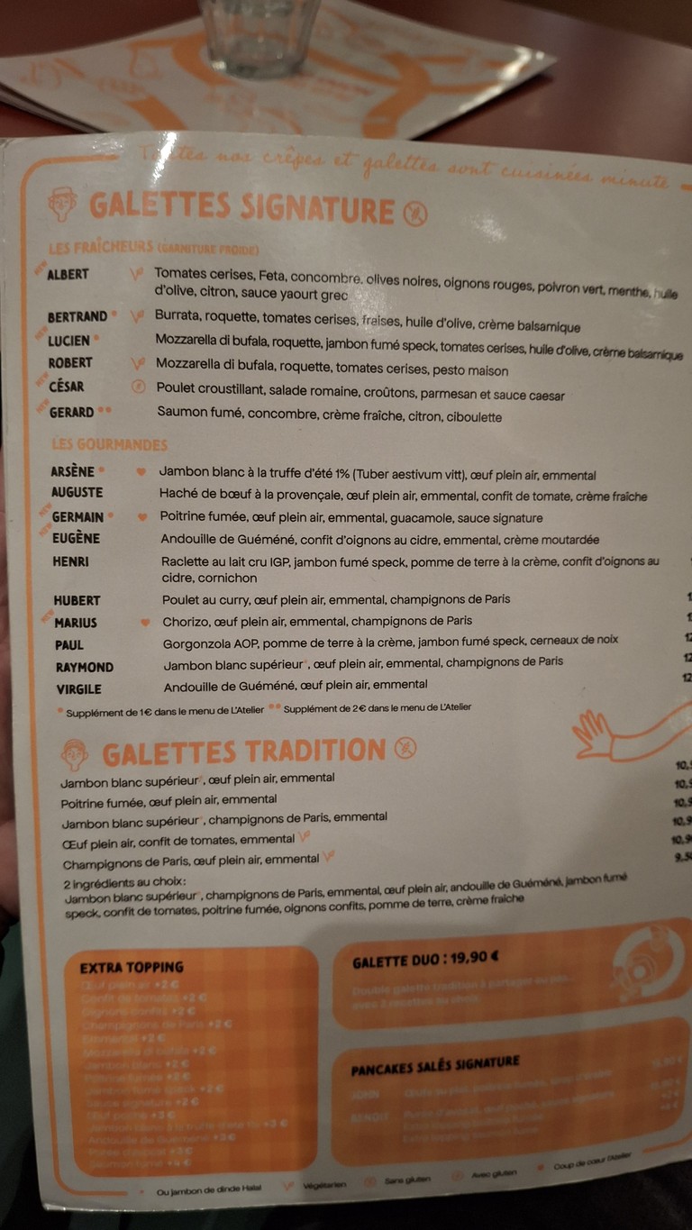 Crêperie - L'Atelier Artisan Crêpier - Mabillon menu 3