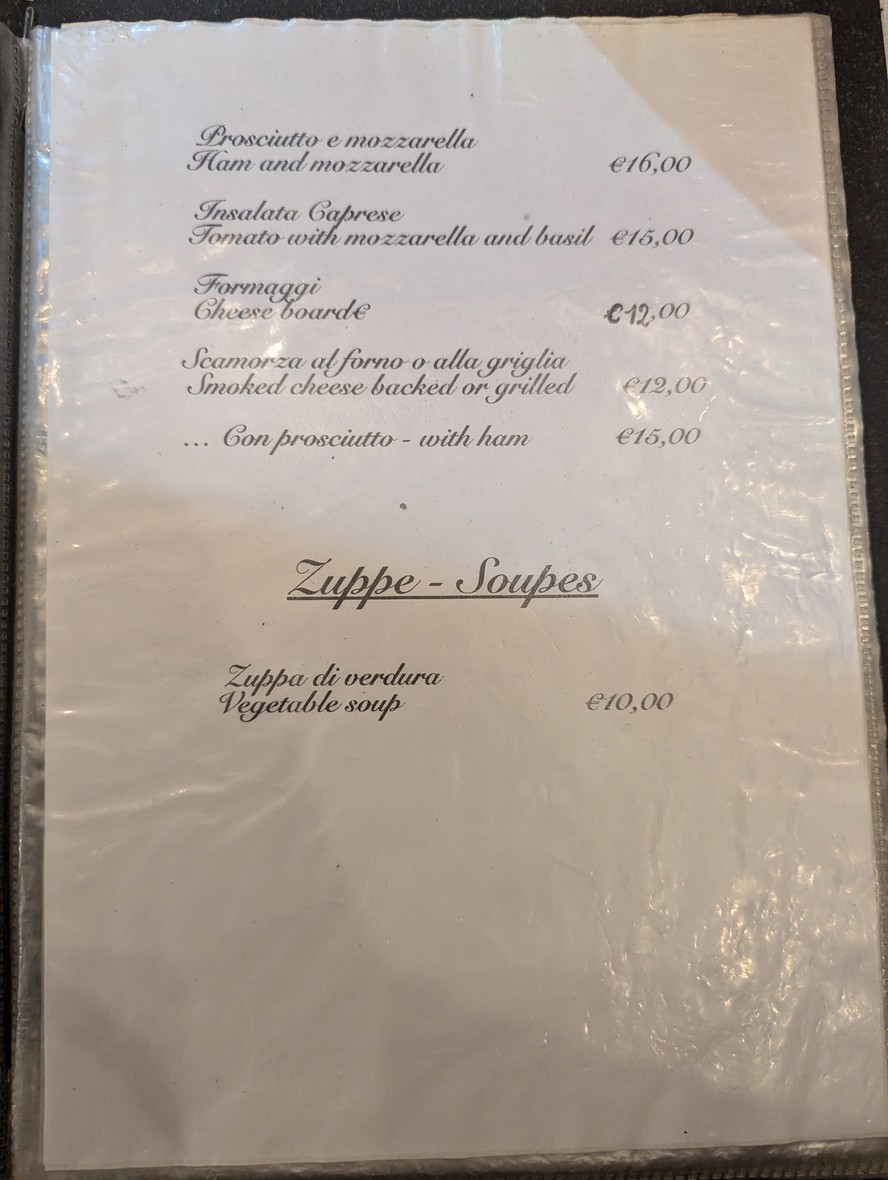 Hostaria Romana menu 3