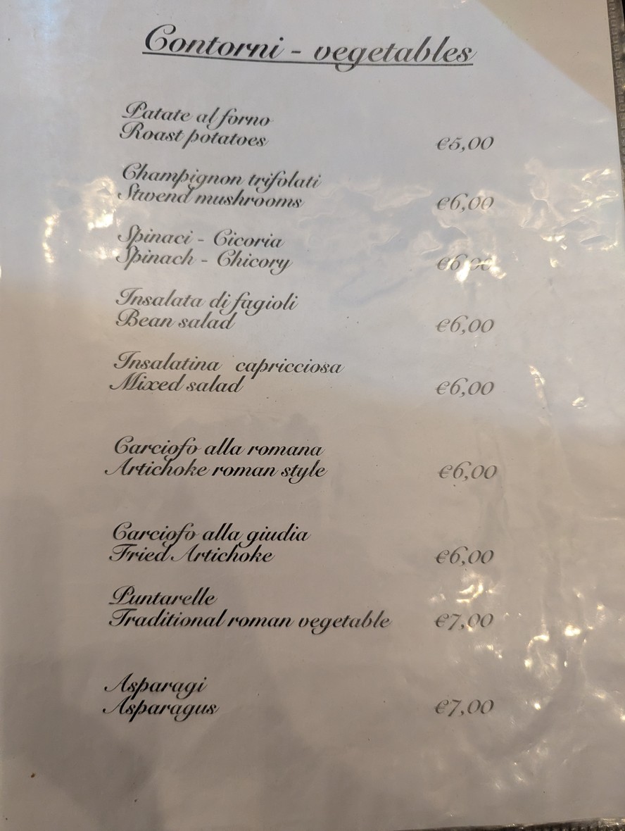Hostaria Romana menu 7