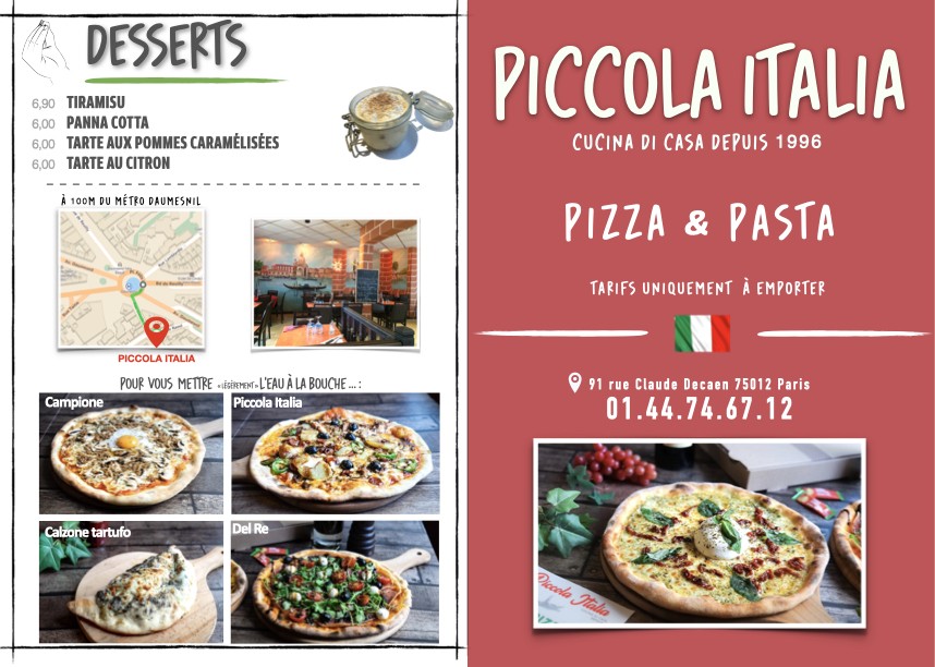 Piccola Italia menu 1