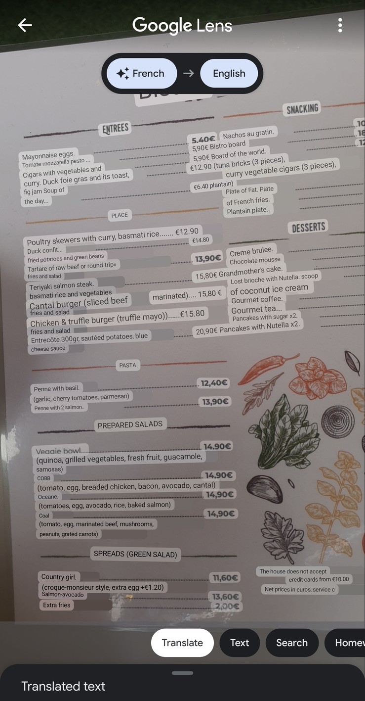 The Center Bistro menu 1