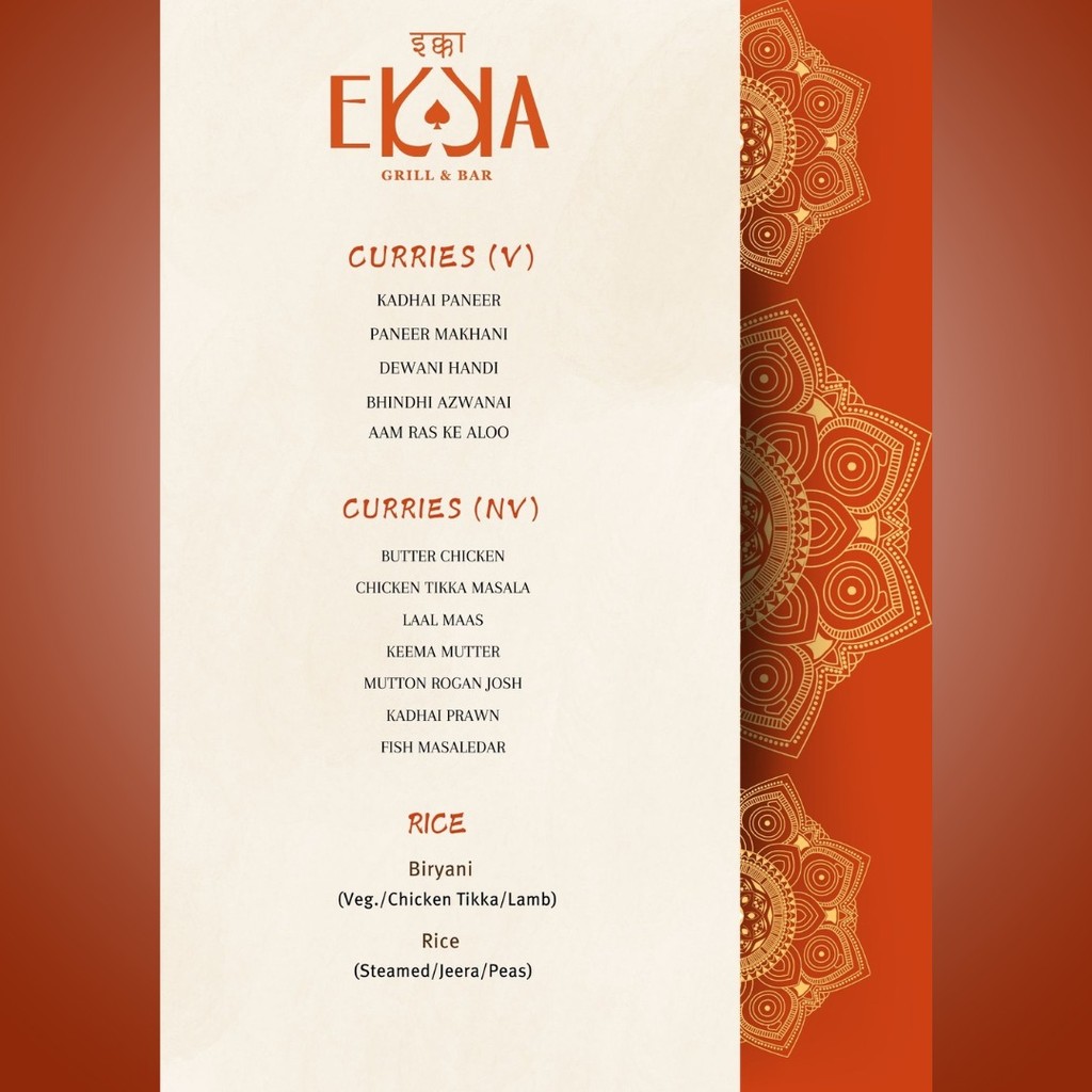 EKKA Indian Grill and Bar menu 1