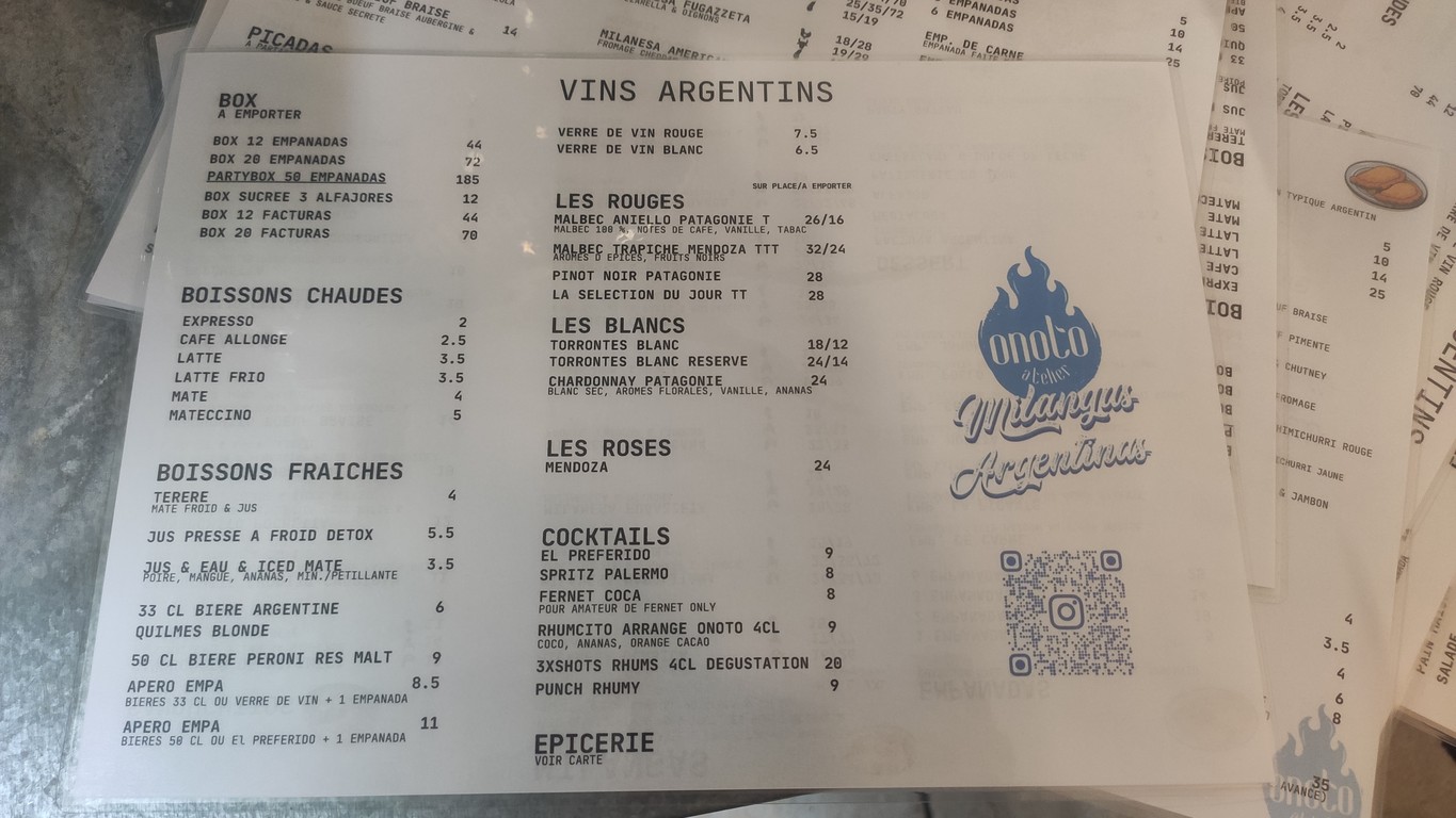 Onoto Atelier menu 2