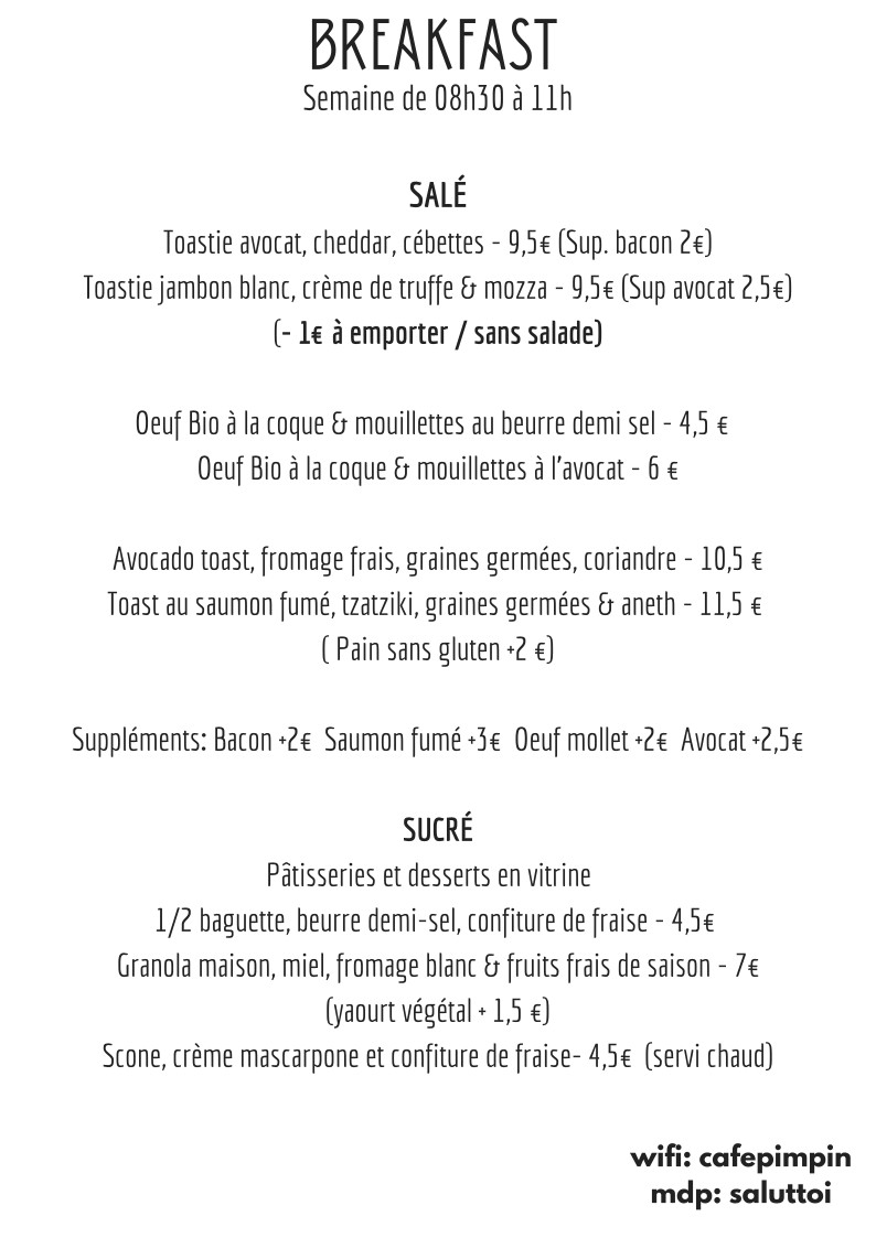 Café Pimpin 20 menu 1