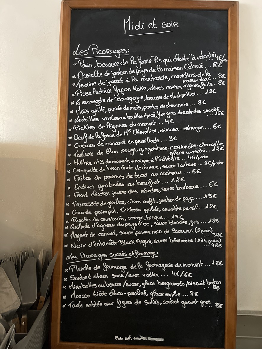 Le Tire-Bouchon Rodier menu 1
