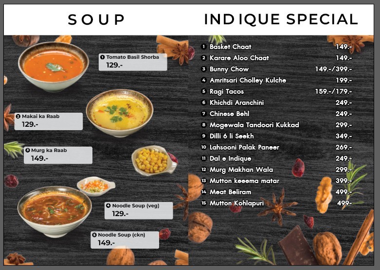 Indique - Best Indian Restaurant in Bangkok menu 1