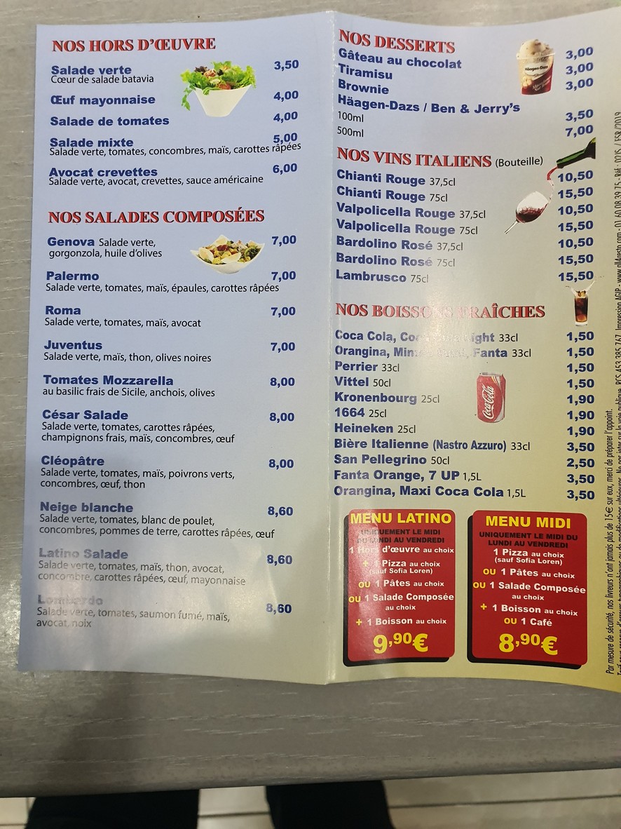 Latino Pizza menu 2
