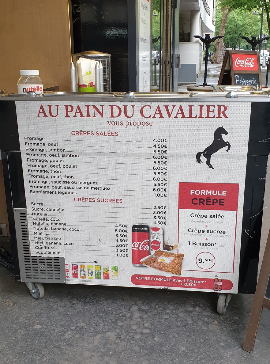 Au Pain du Cavalier menu 1