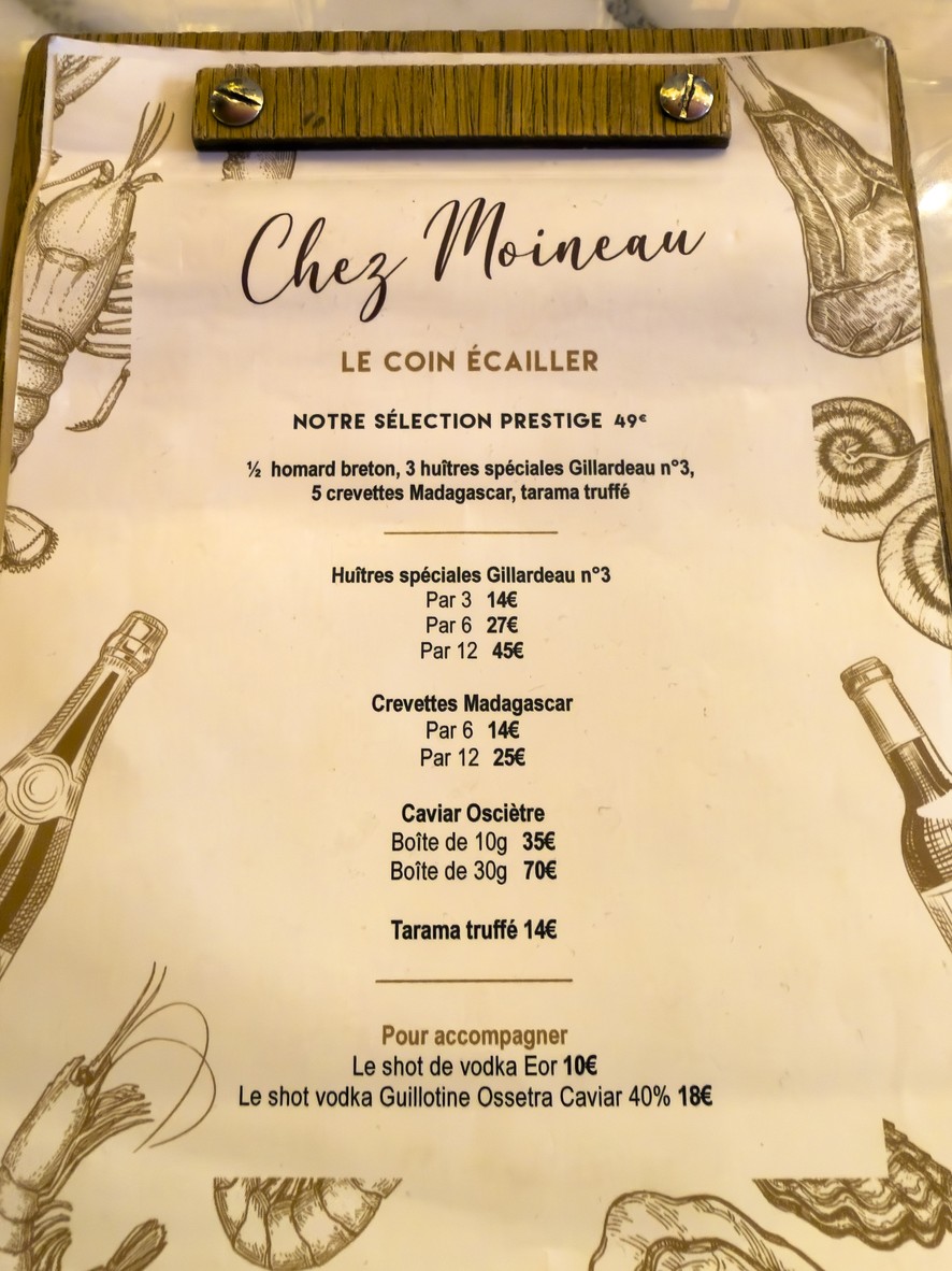 Chez Moineau Restaurant menu 1