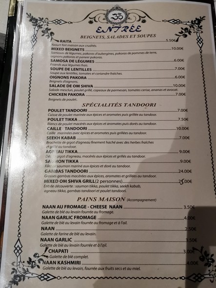 Restaurant Indien Om Shiva