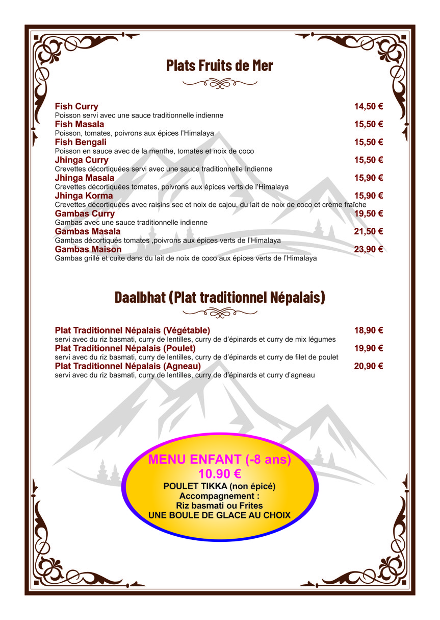 NEW SAGARMATHA menu 2