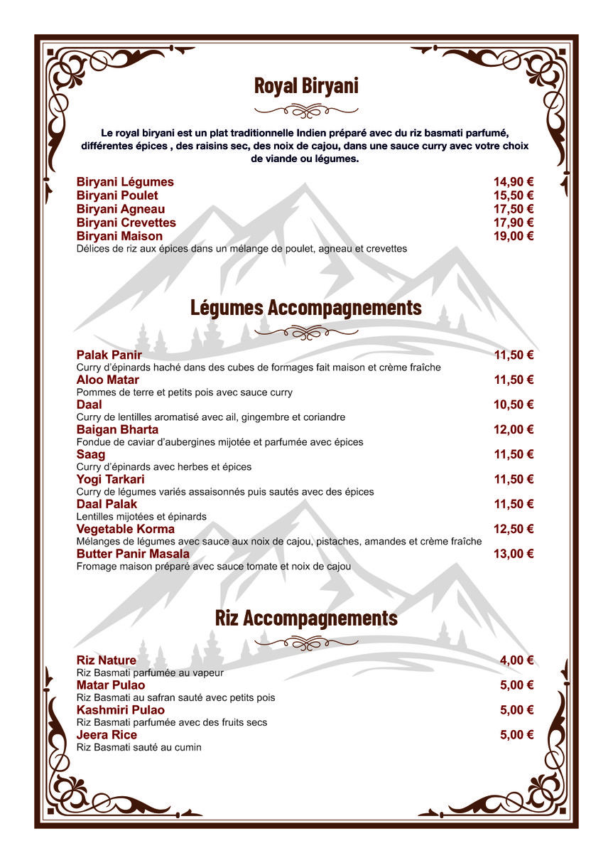 NEW SAGARMATHA menu 3