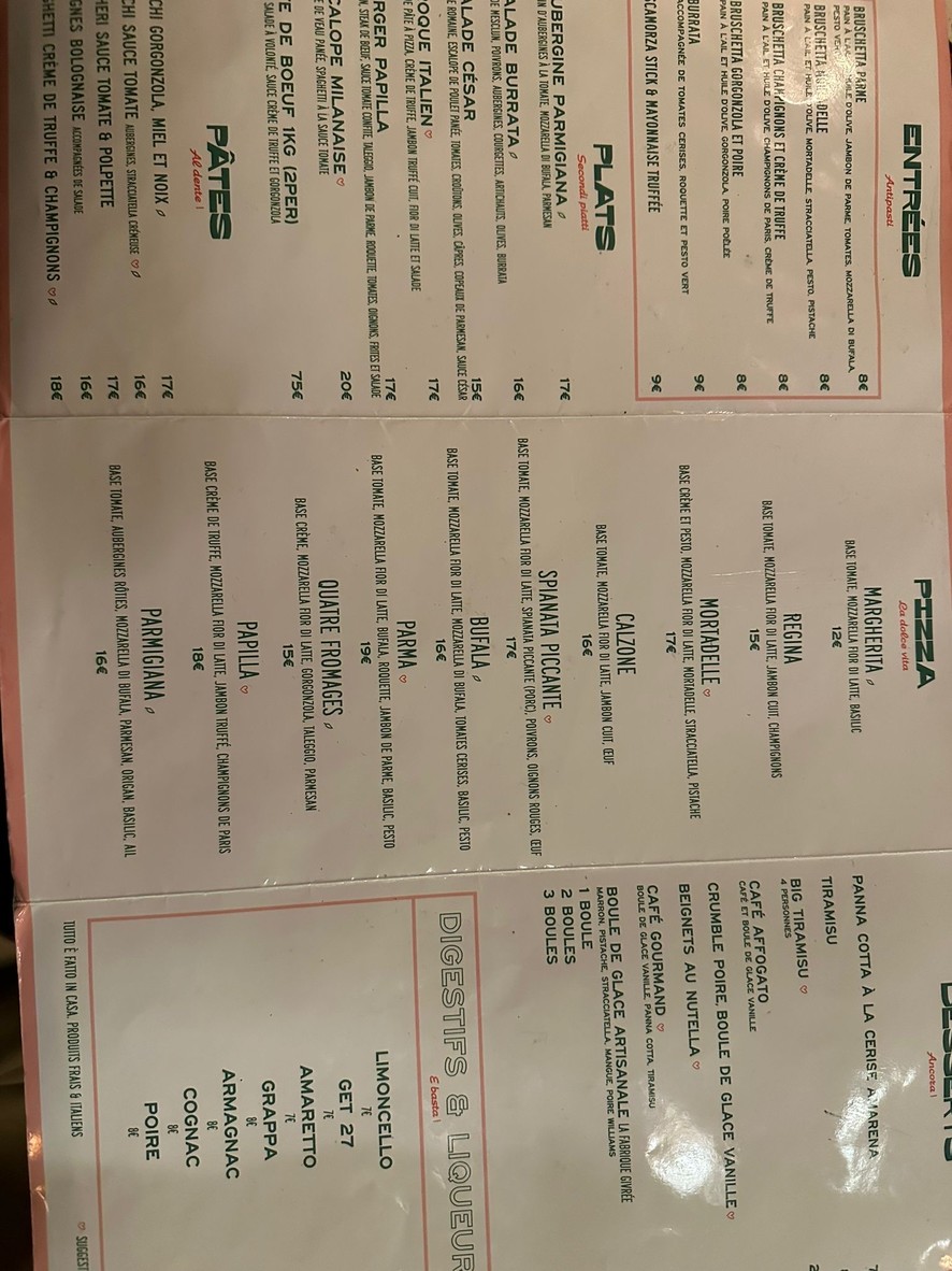 Papilla Brochant menu 2
