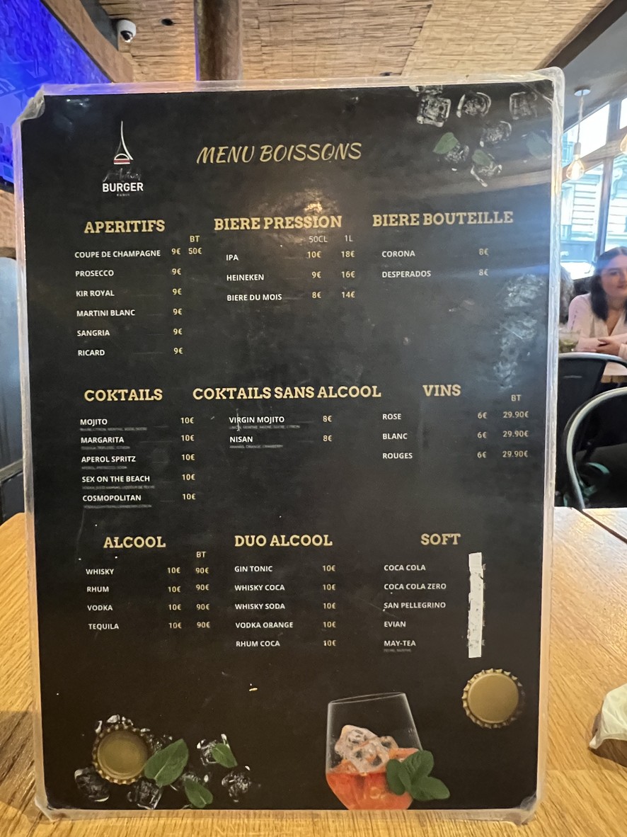 L'Artisan du Burger menu 3