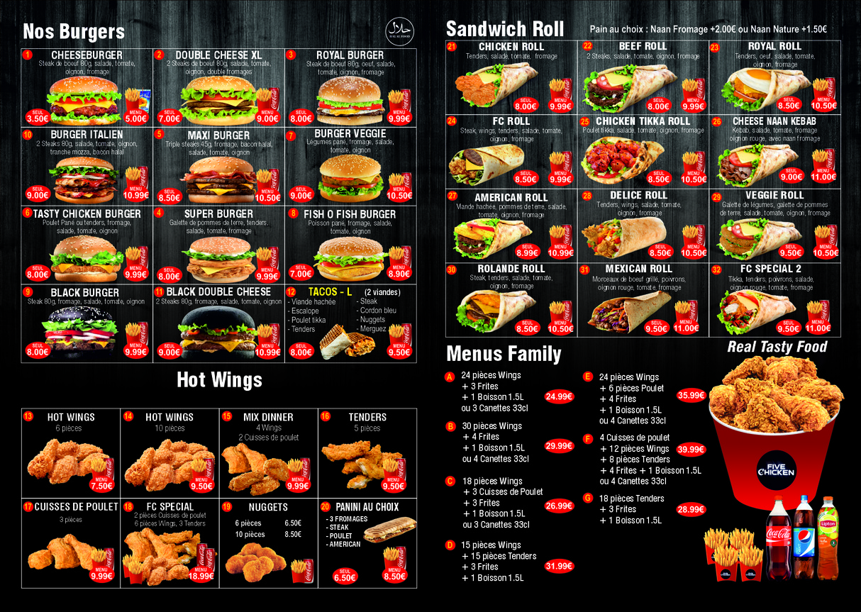 Five Chicken menu 2