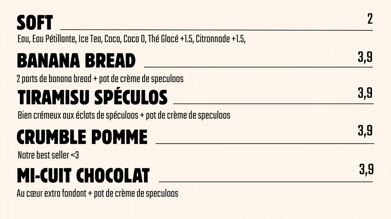 Bloomie - Alésia menu 4