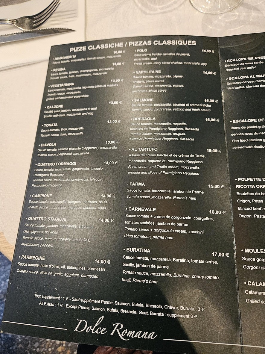 Dolce Romana menu 2