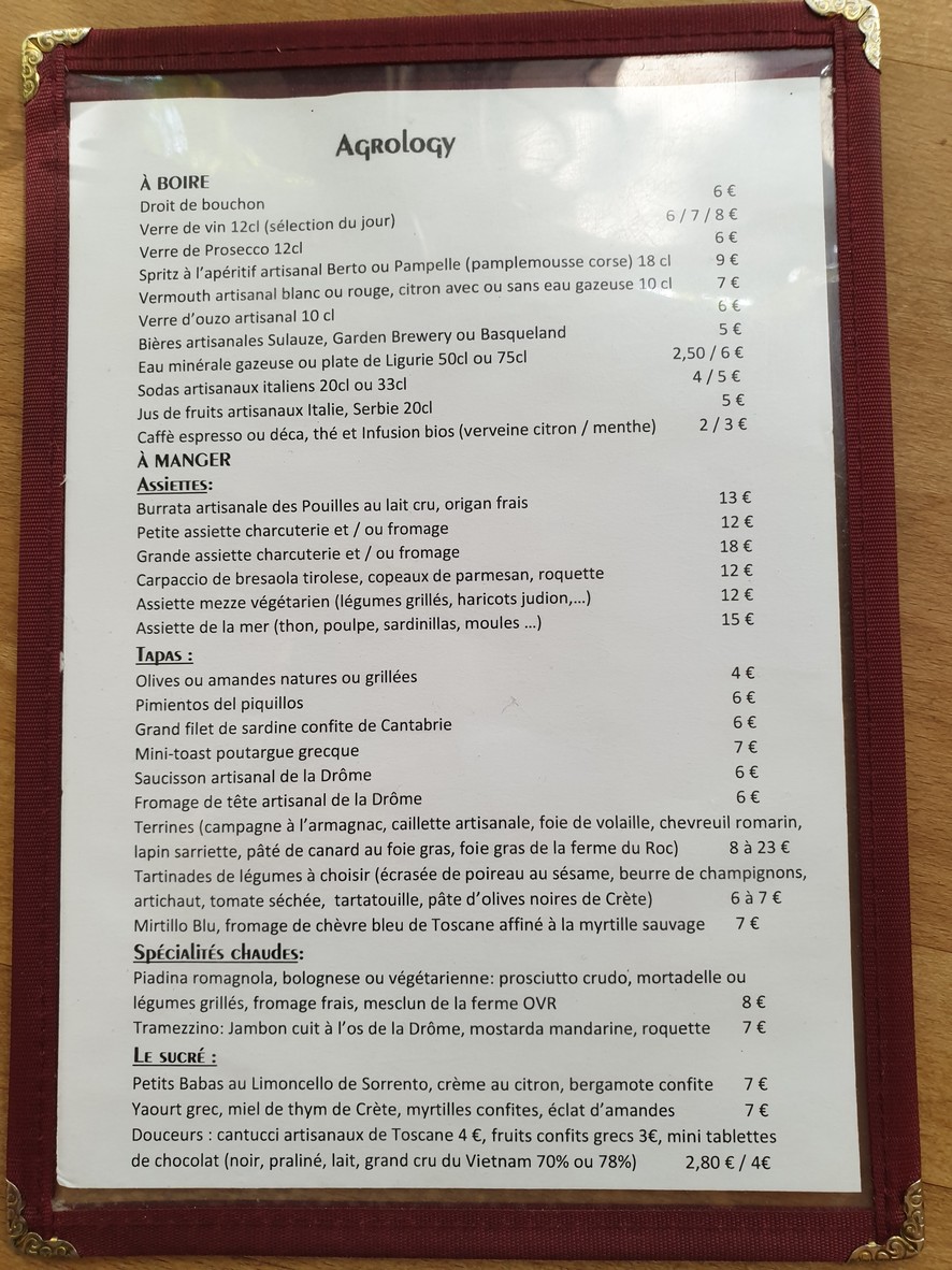 Agrology menu 2