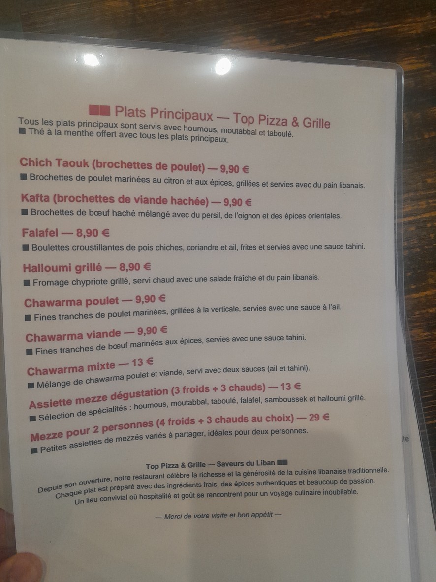 Top Pizza menu 2