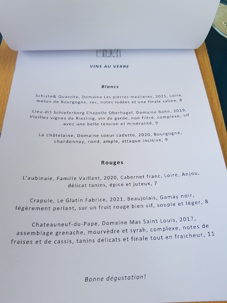 Bonne Aventure menu 3