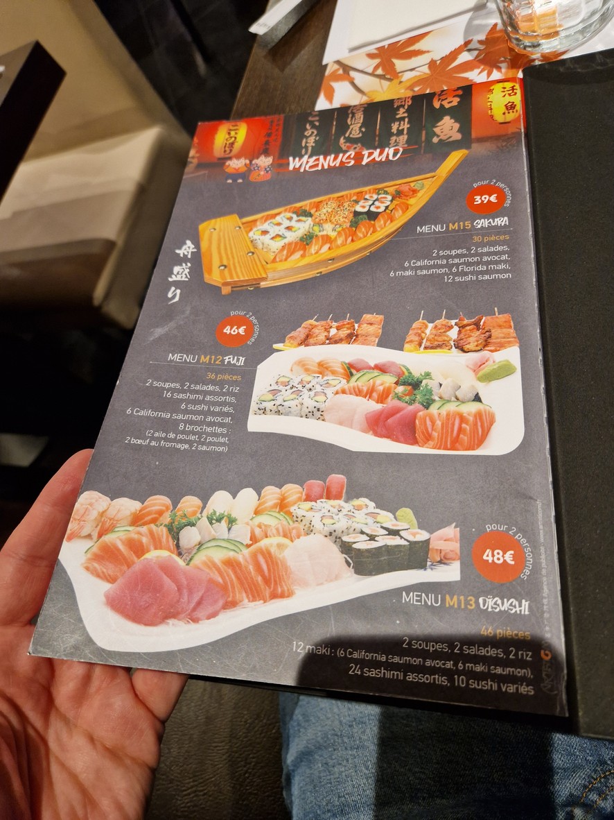 Oïsushi menu 1