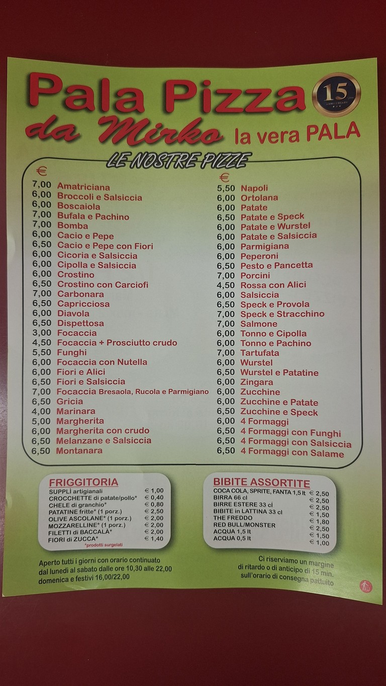 Pala Pizza da Mirko menu 2