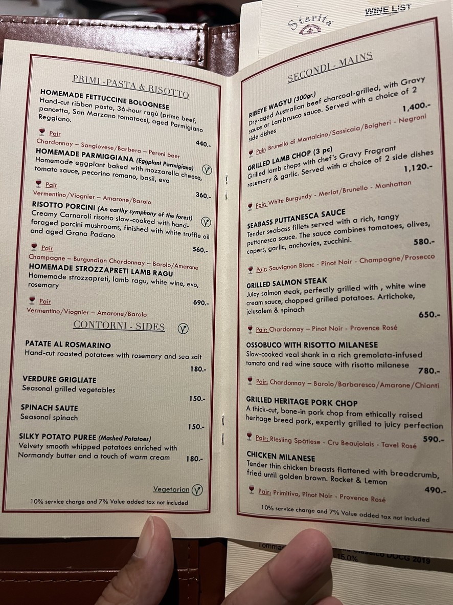 Starita Bangkok menu 2
