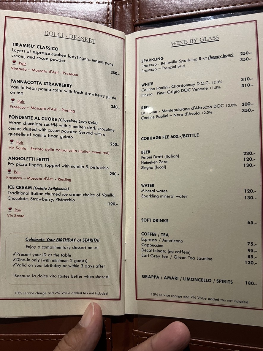 Starita Bangkok menu 4