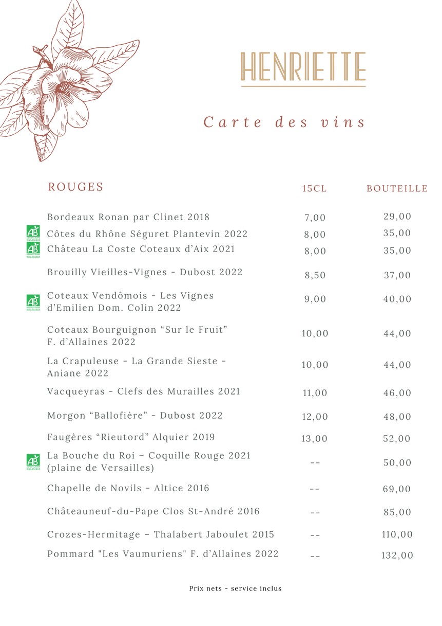 En Face menu 4