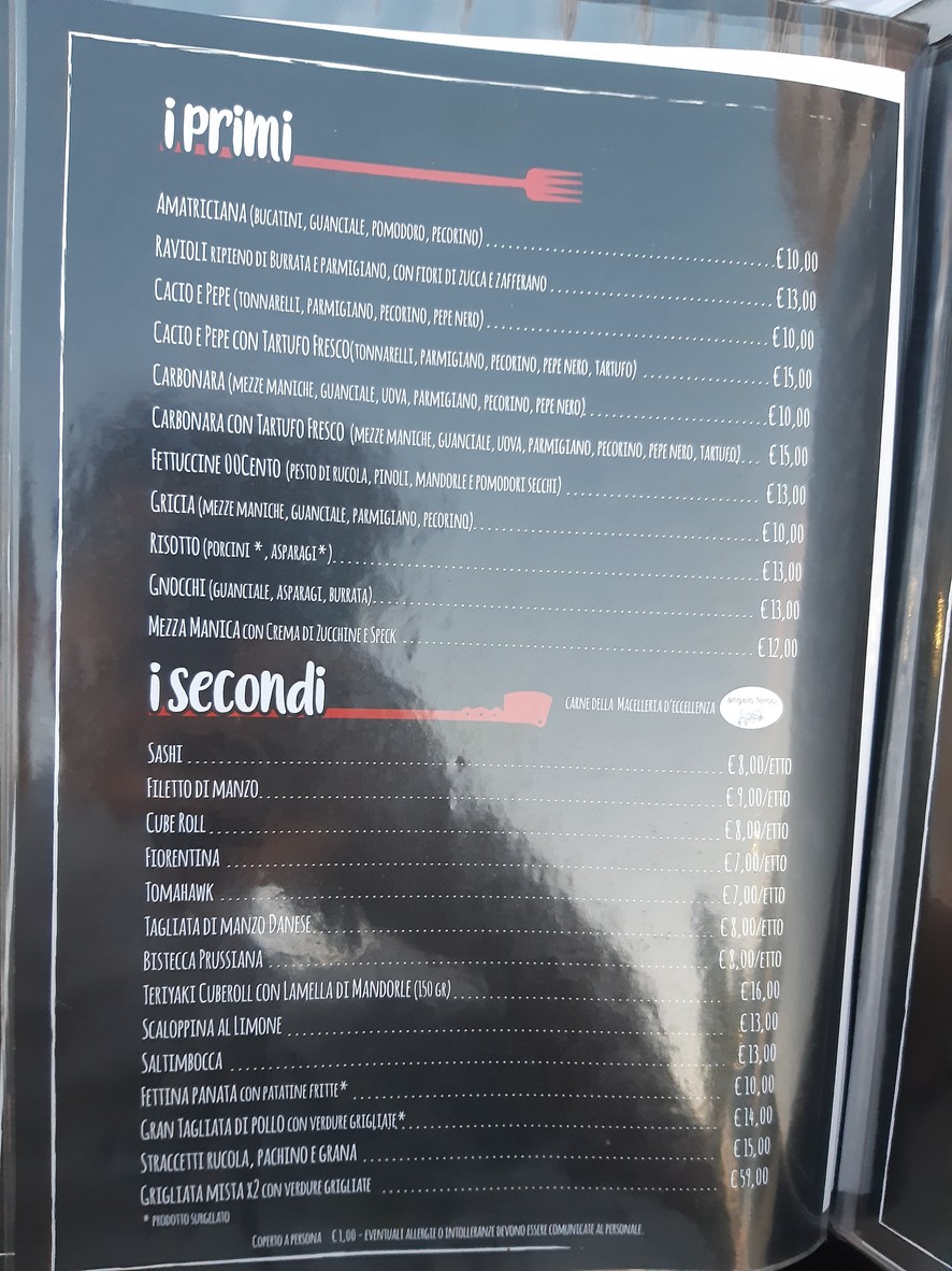 Ristorante pizzeria bisteccheria 00cento Porta di Roma menu 2