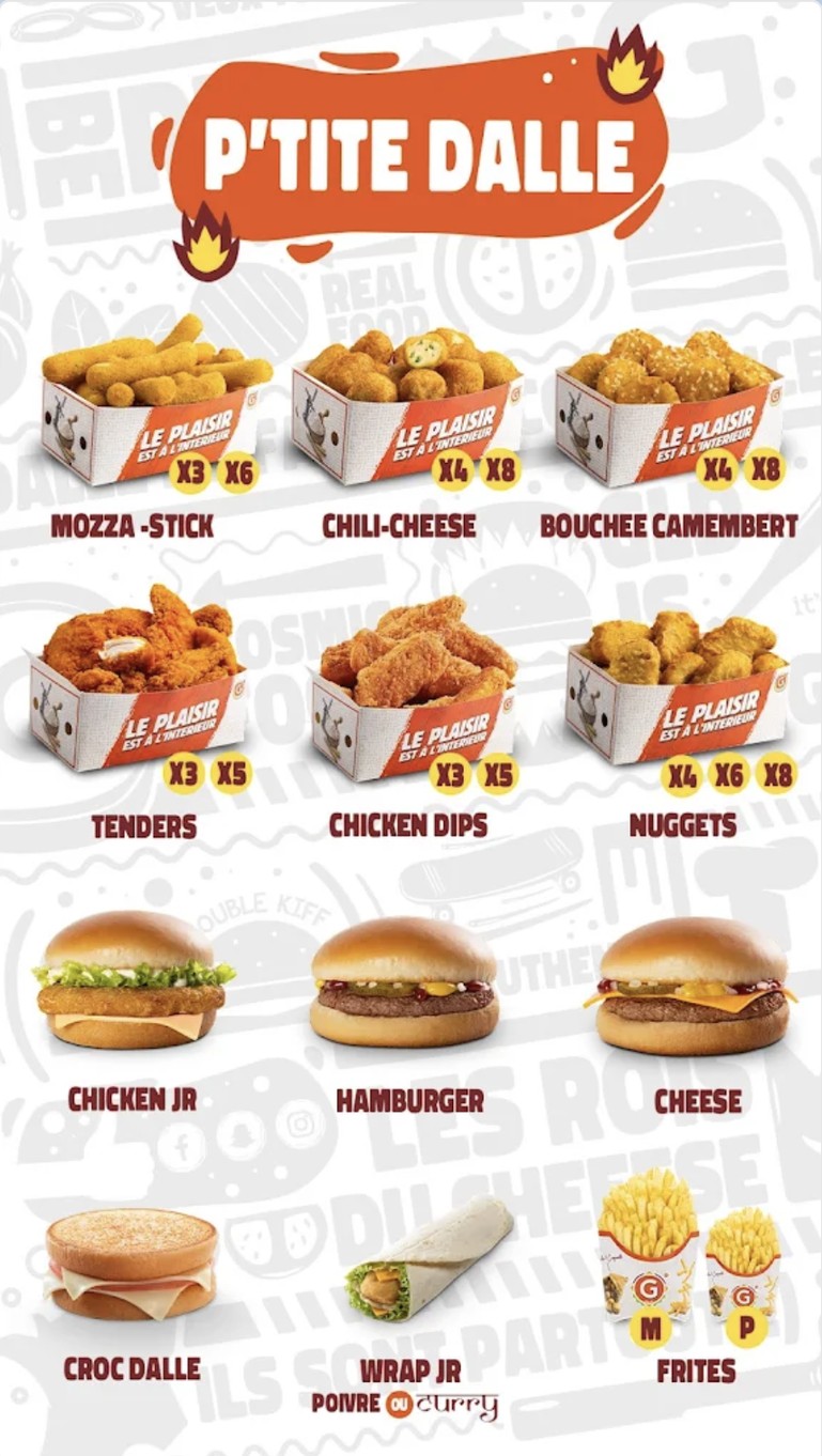 G La Dalle menu 3