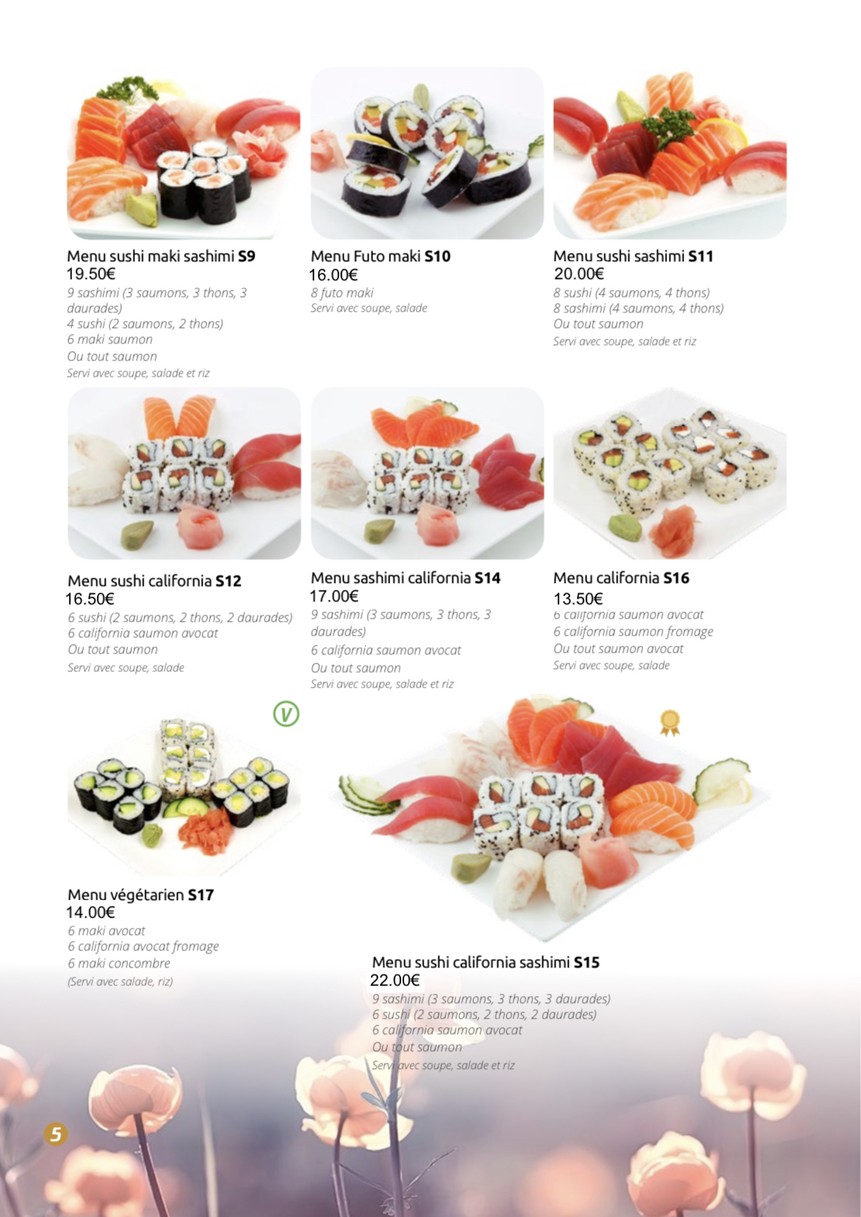 Restaurant japonais HOKI SUSHI menu 3