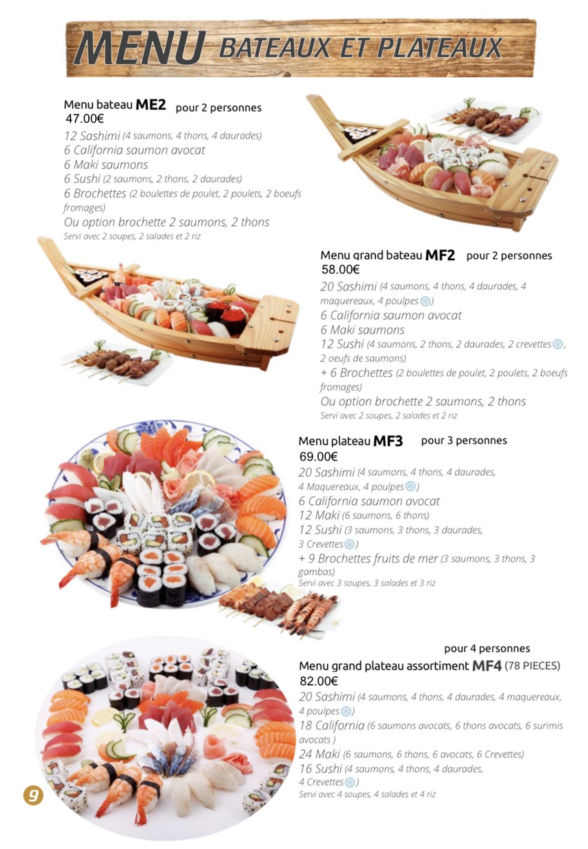 Restaurant japonais HOKI SUSHI menu 7
