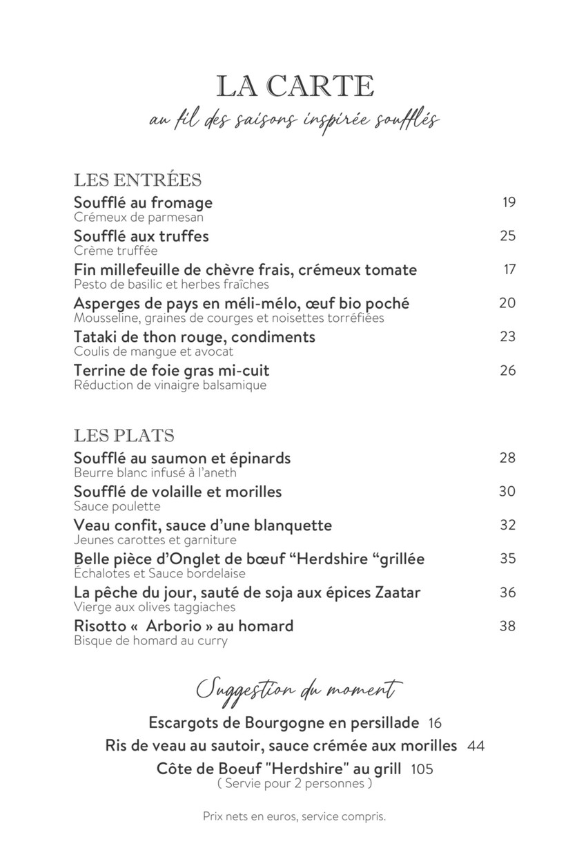 Philippe Excoffier menu 1