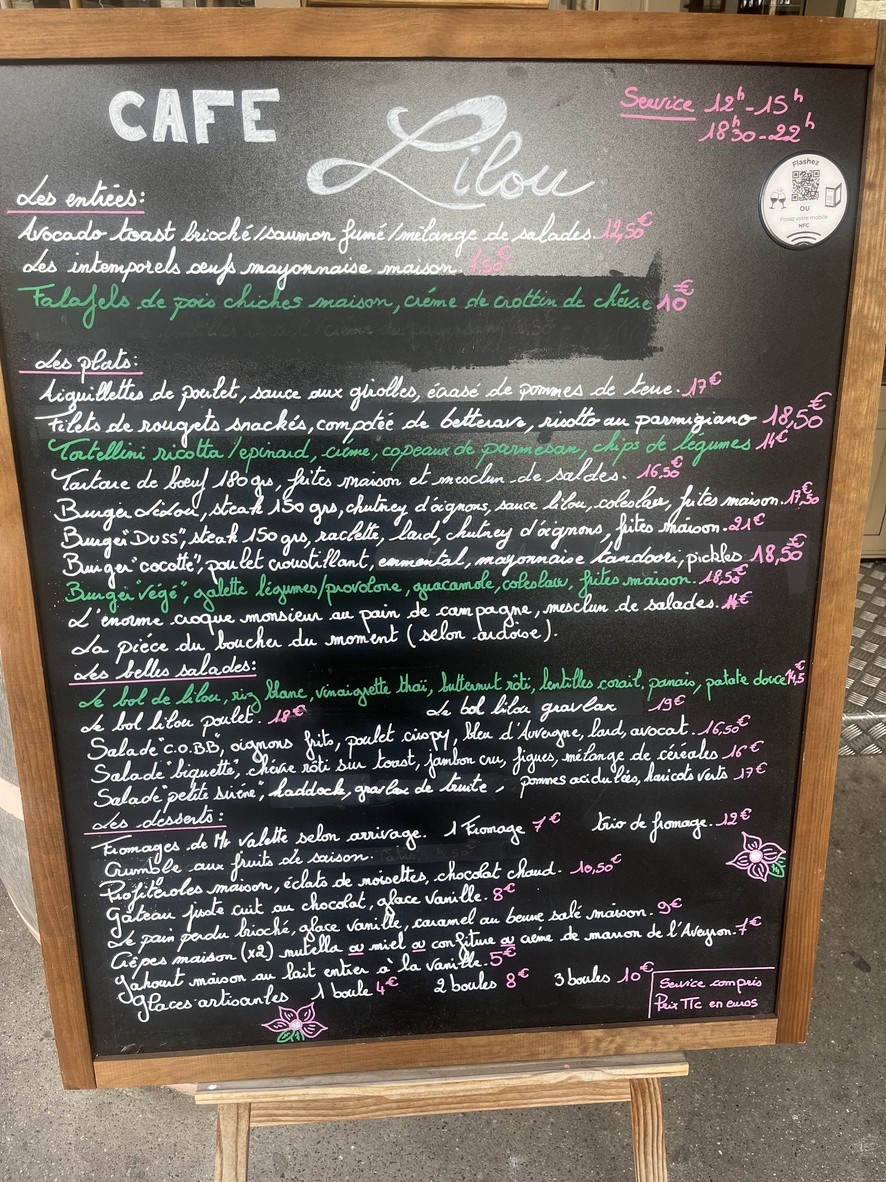 Cafe Lilou menu 2