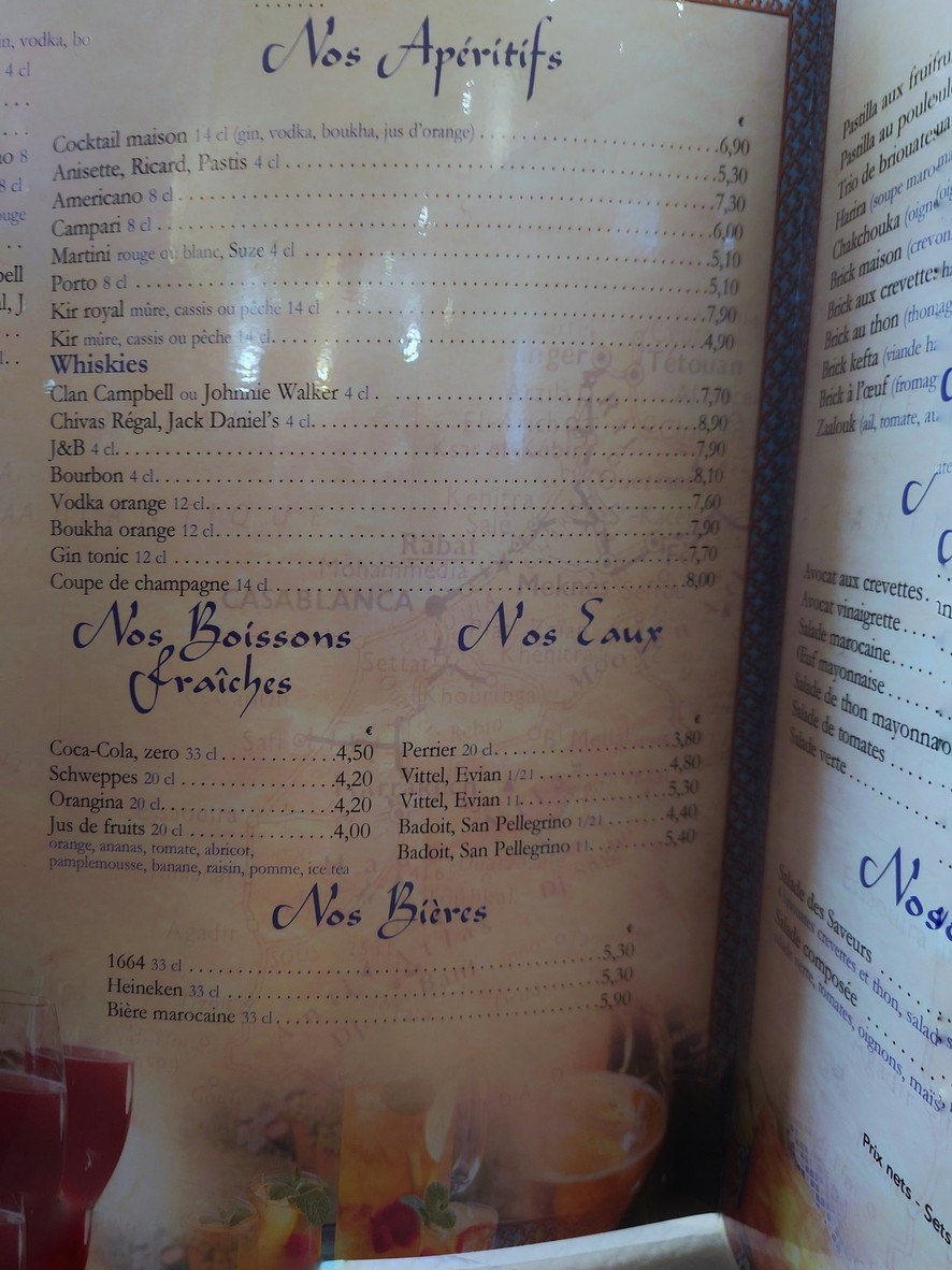 Les Saveurs du Maroc menu 5