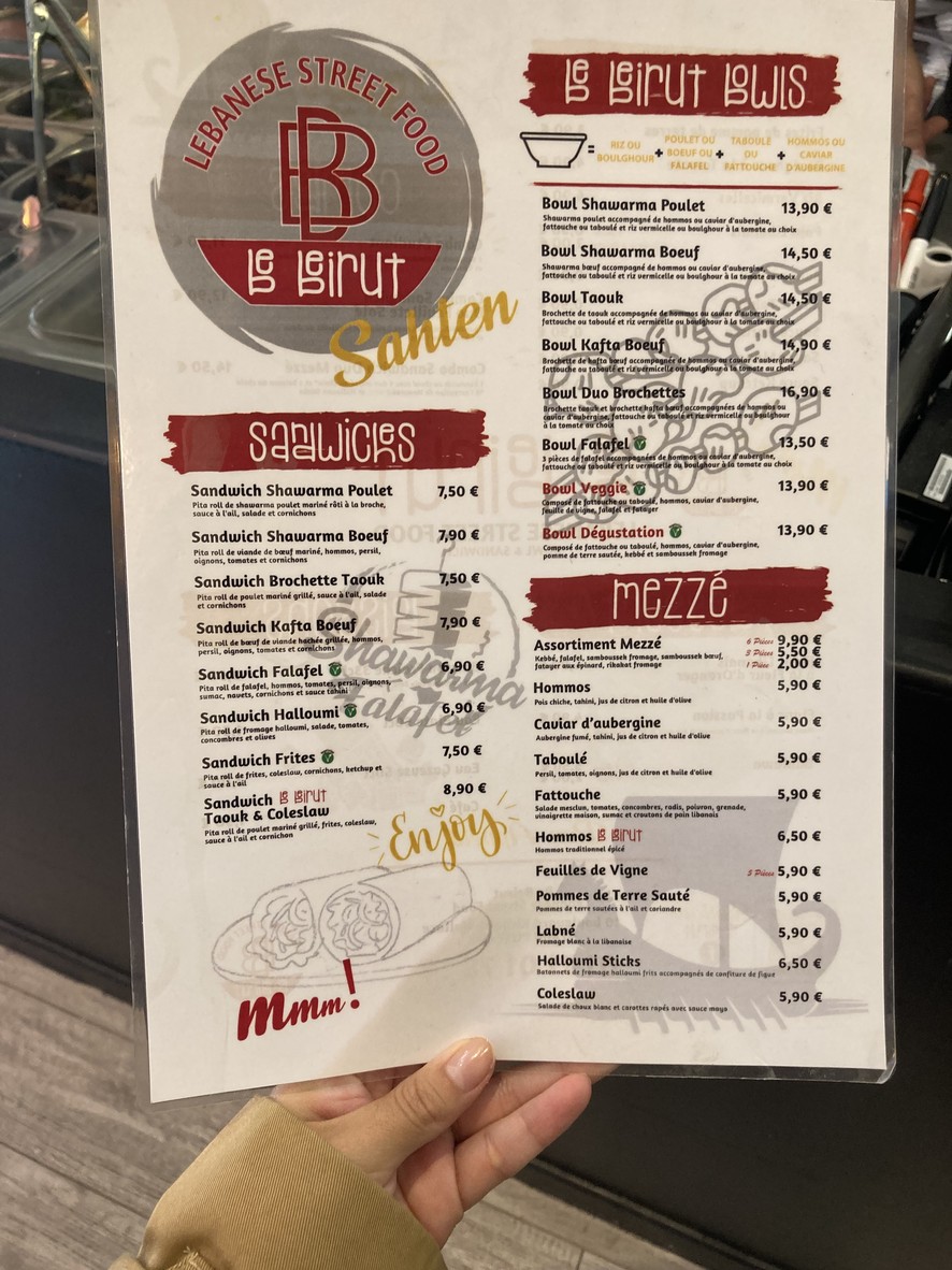 Be Beirut menu 1