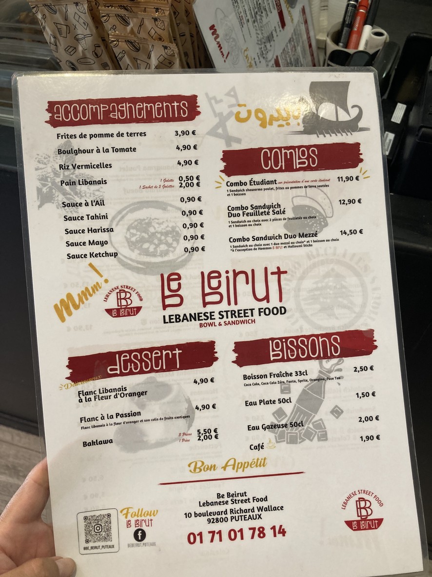 Be Beirut menu 2