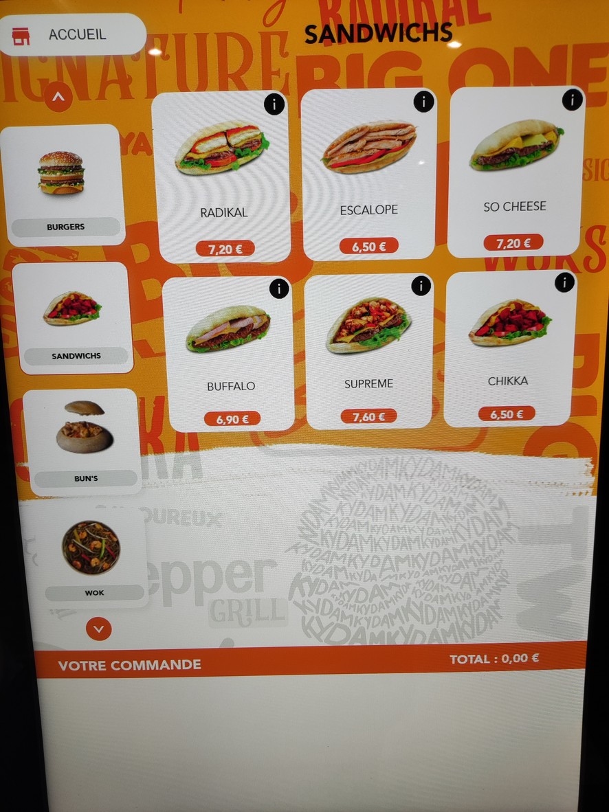 Kydam menu 2