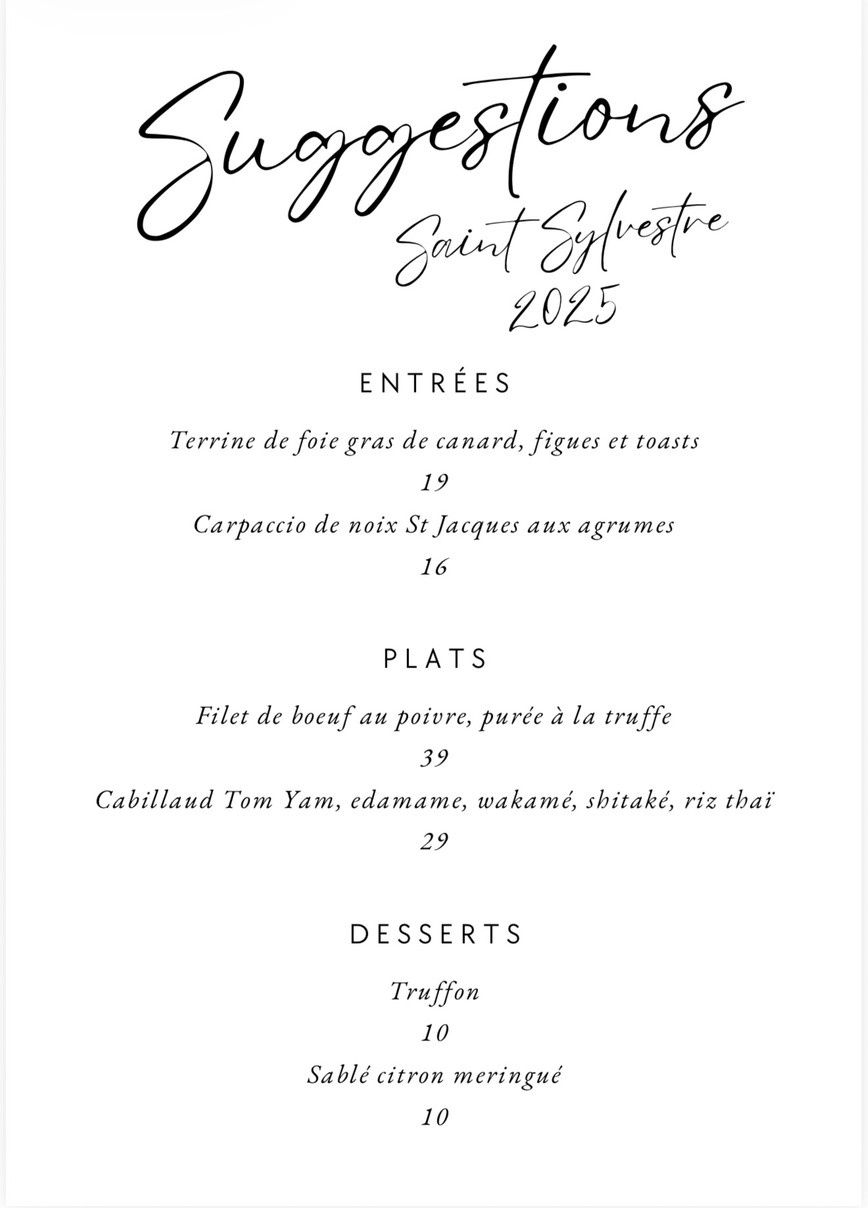 Brasserie Bohême menu 1