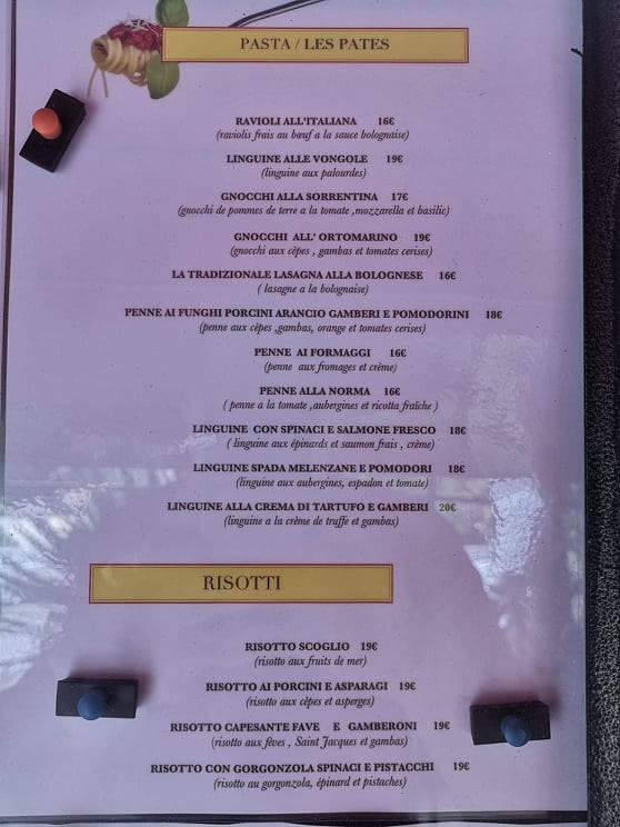 دا جيوفاني menu 3