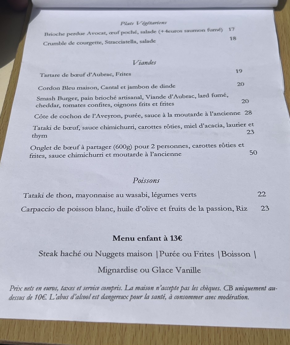 The Three Boys menu 2
